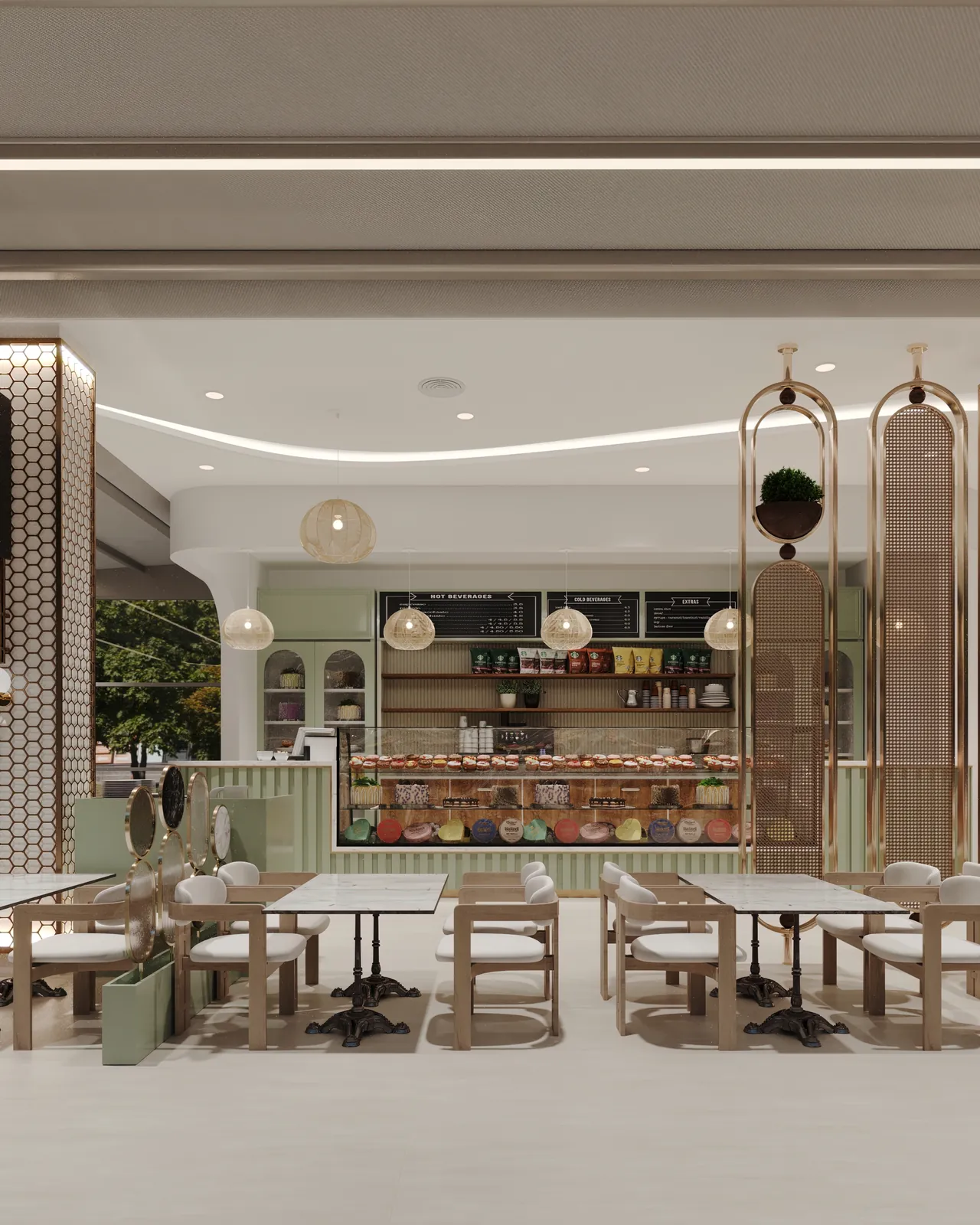 Qbistro Kafe Mimari Tasarım Tadilat Projemiz - 3D render görselleştirme 1