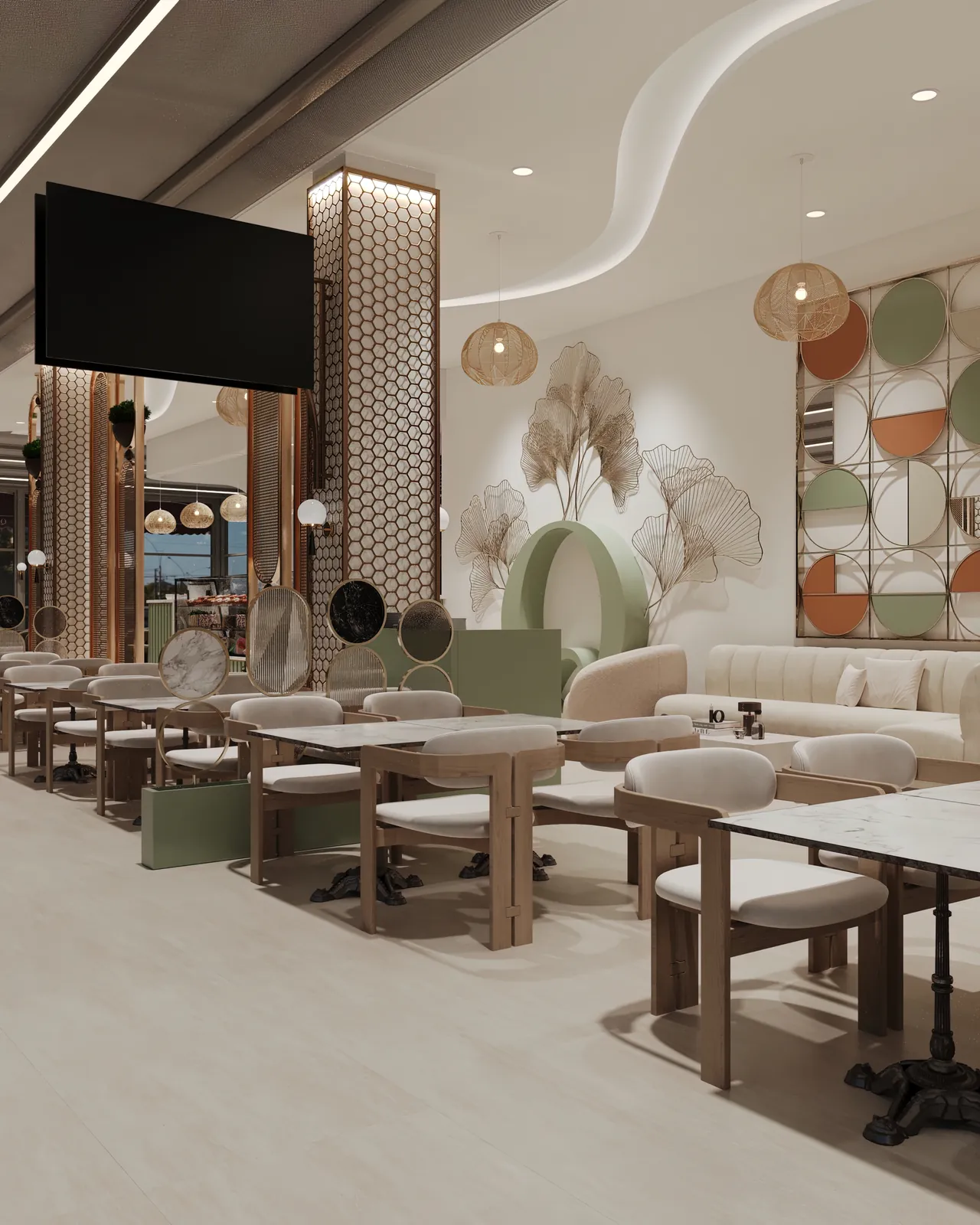 Qbistro Kafe Mimari Tasarım Tadilat Projemiz - 3D render görselleştirme 3