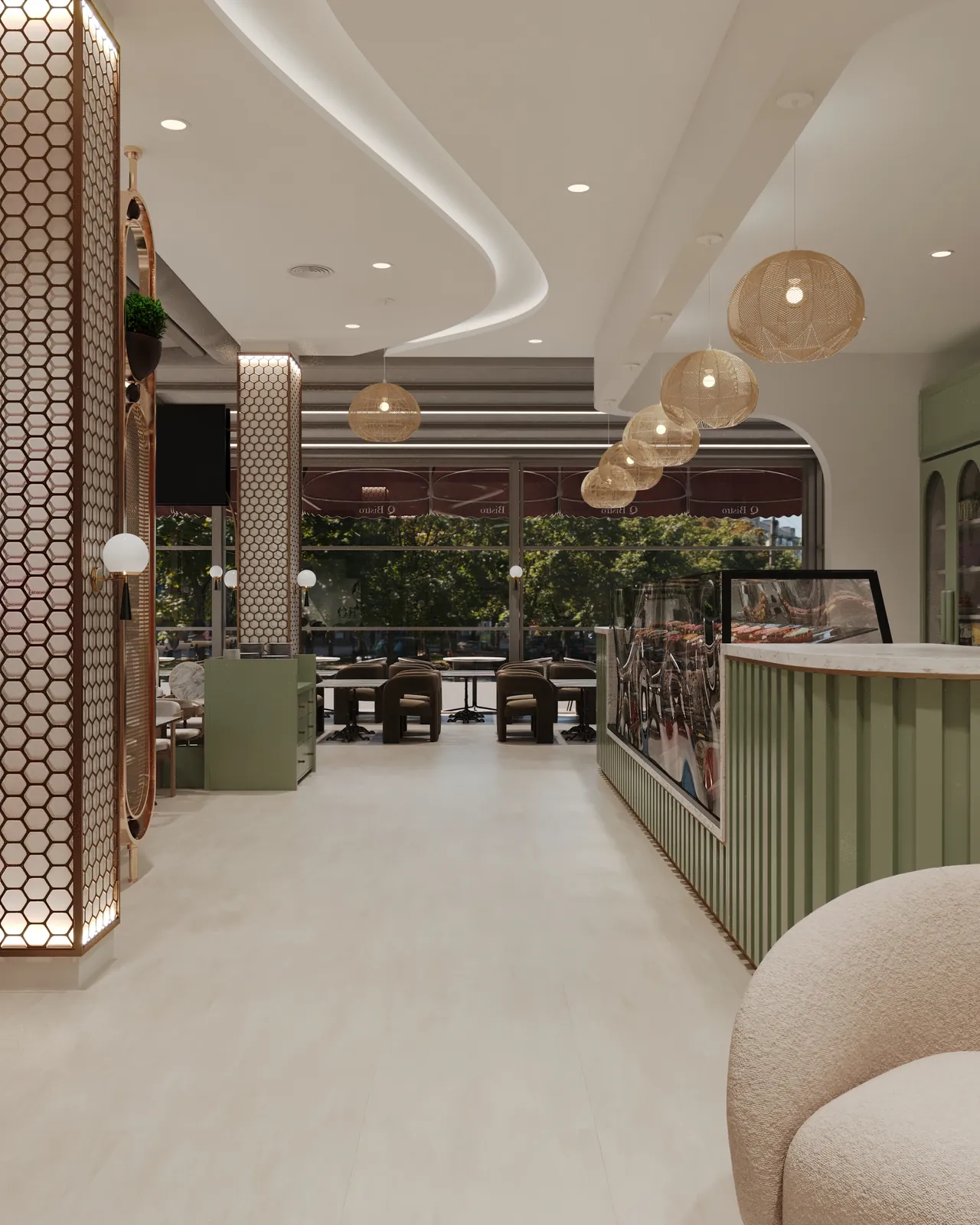 Qbistro Kafe Mimari Tasarım Tadilat Projemiz - 3D render görselleştirme 4