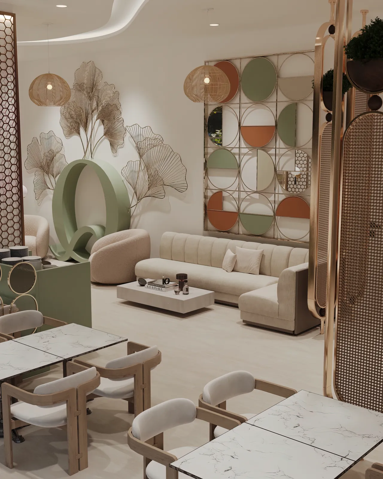 Qbistro Kafe Mimari Tasarım Tadilat Projemiz - 3D render görselleştirme 6