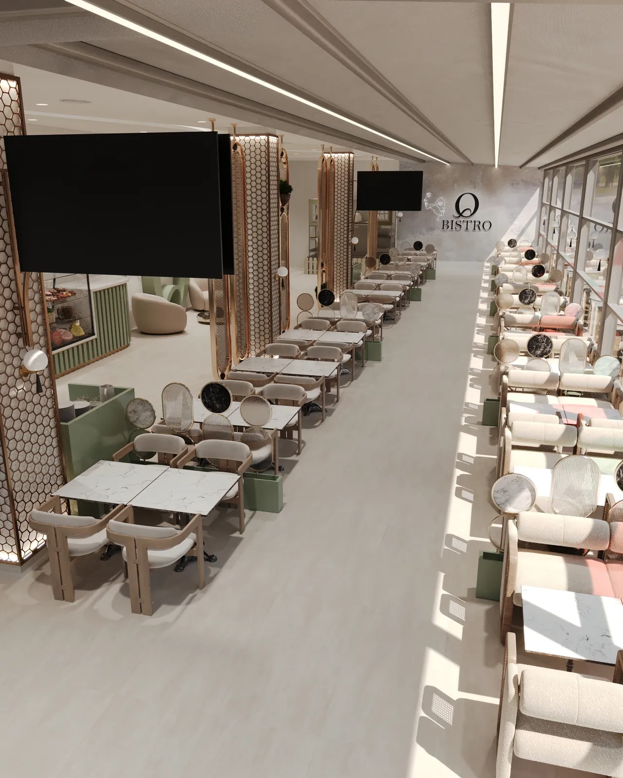 Qbistro Kafe Mimari Tasarım Tadilat Projemiz - 3D render görselleştirme 7